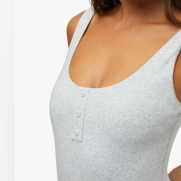 WeWoreWhat REVOLVE Heather Gray Henley Flare Jumpsuit XL - Picture 3 of 12